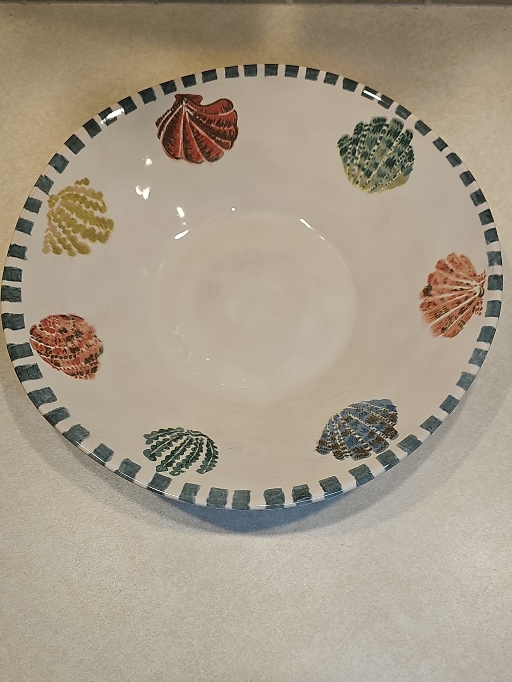 Threshold 69oz. Stoneware Seashells Serving Bowl